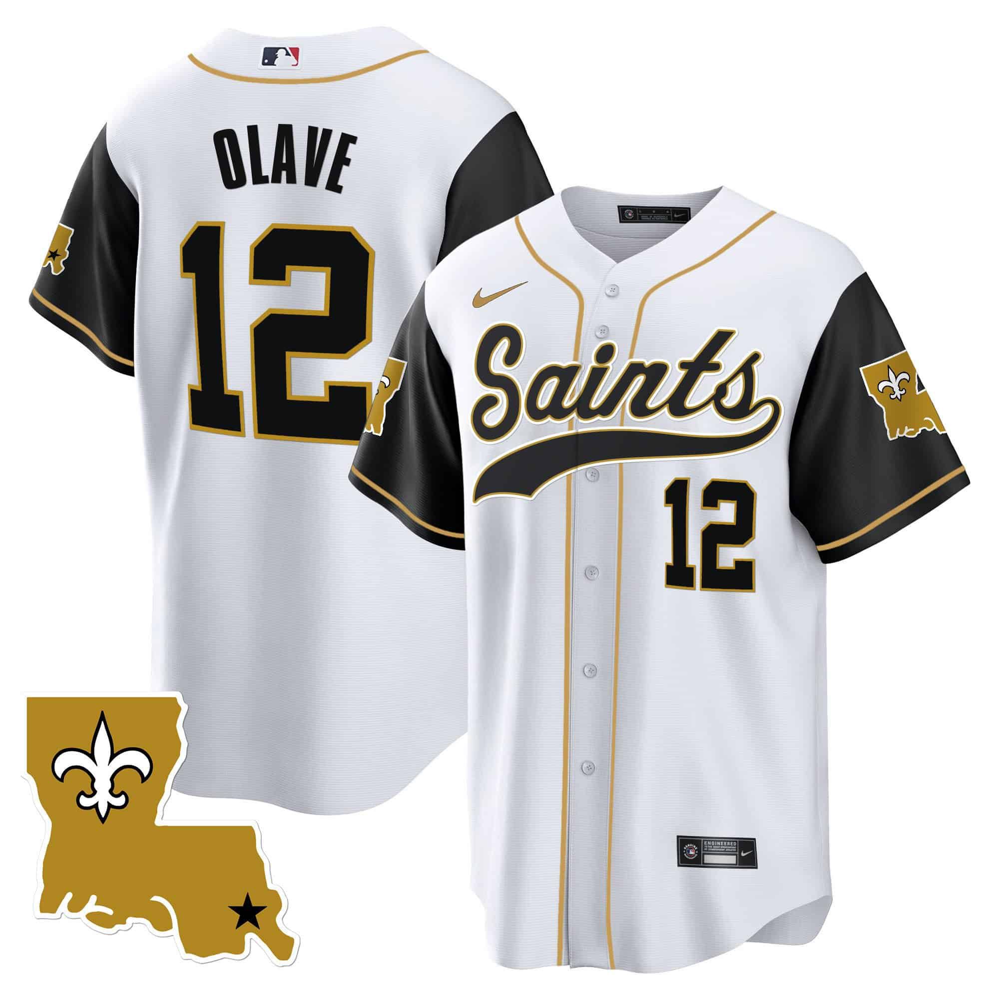 Men New Orleans Saints #12 Olave White 2024 Nike 1987 Legacy Cool Base NFL Jersey style 2